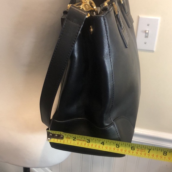 TORY BURCH Robinson Black Saffiano Leather Satchel Crossbody Shoulder Bag - Picture 14 of 16